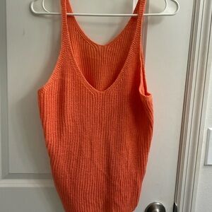 SHEIN Bright Orange Knit Tank Top
